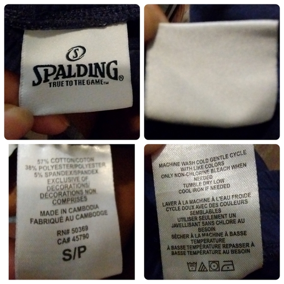 Spalding Navy Casual Drawstring Pockets Relax Fit Hipster sweatpants shorts S/P - Picture 10 of 12